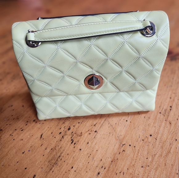 Kate Spade Natalia Quilted Chain Medium Shoulder Bag Crossbody Frosty Lime - Picture 13 of 15